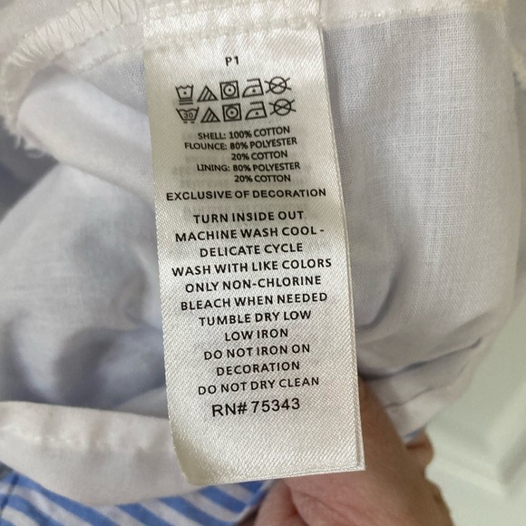 Savannah Girls‎ Blue White Floral Dress Size 7 Spring Summer Easter Cotton - Picture 6 of 12